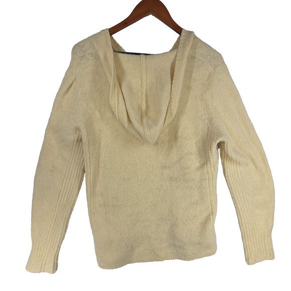 Lane Bryant Pullover Sweater Womens Yellow 22/24 Wool Cable Knit Hooded Cold - Picture 2 of 14